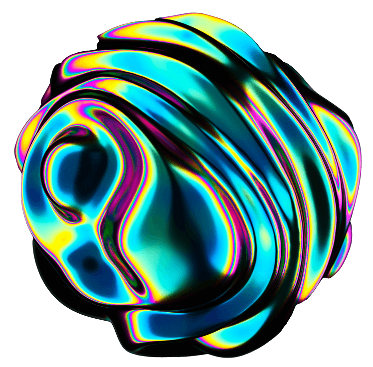 A colorful ball with a fluid like texture